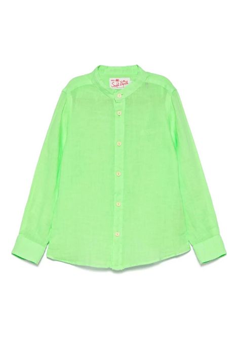 Camicia con logo SAINT BARTH | PAT0001 PATI02006H LINEN 75 FLUO GREEN
